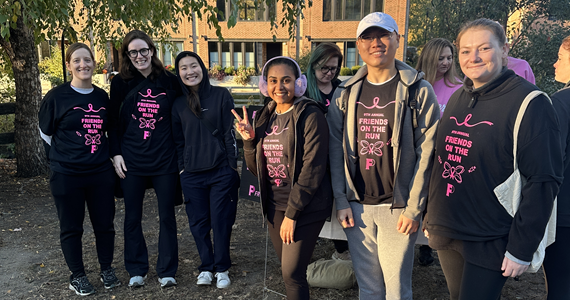 Dornsife students ready for the Friends in Pink 5K Breast Cancer Awareness Walk